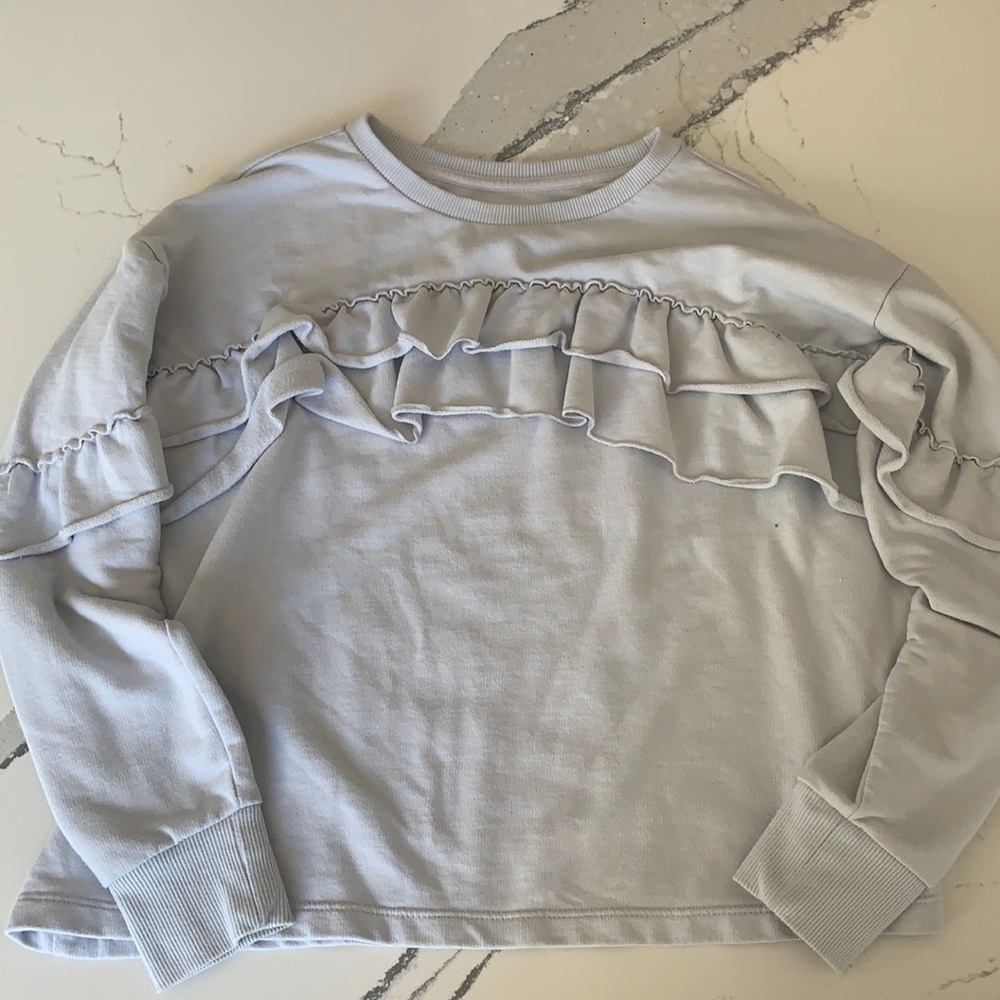 Gymboree grey ruffle sweatshirt size XL/14